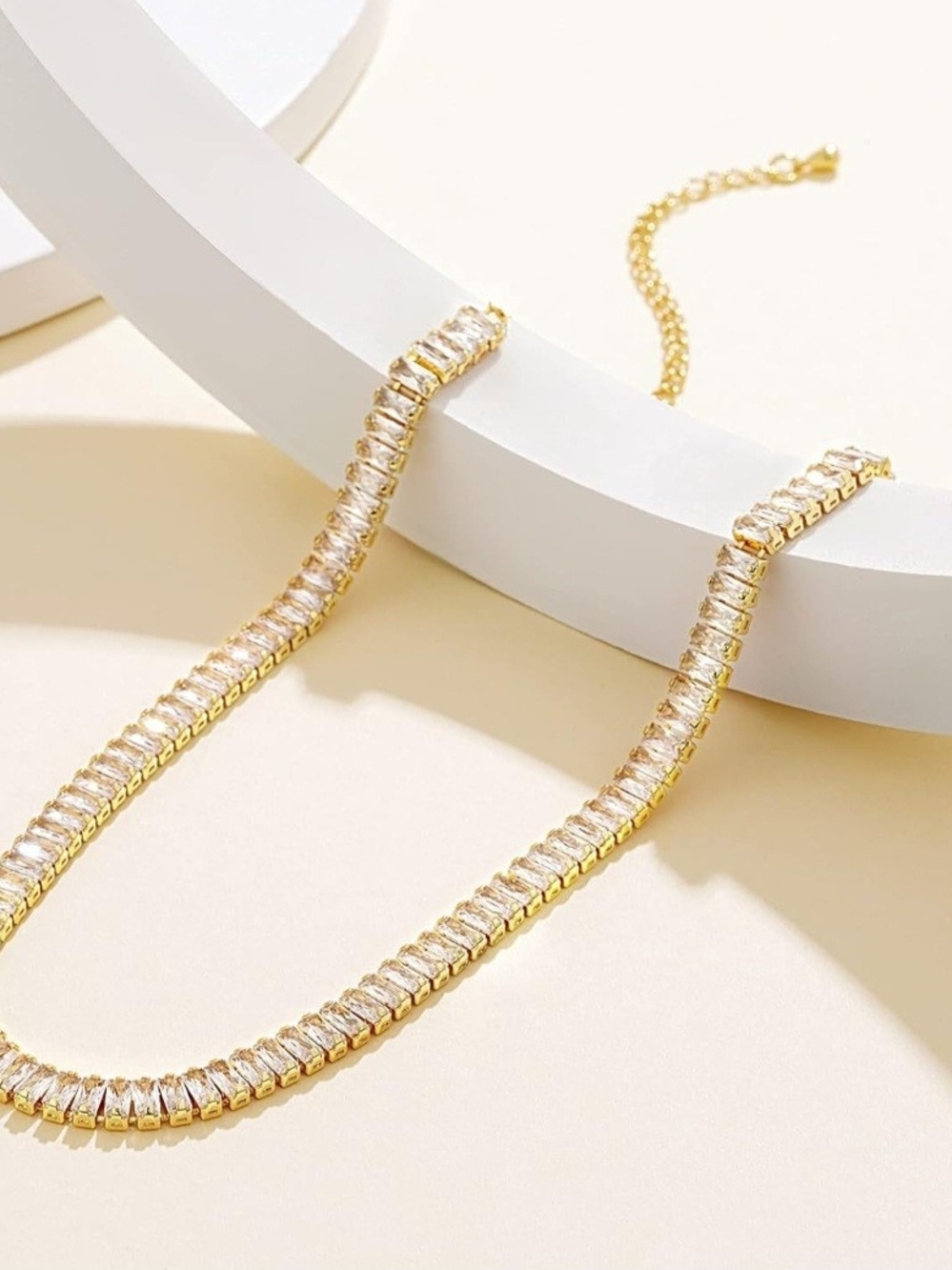 Gold Baguette Necklace - Picture 14 of 15